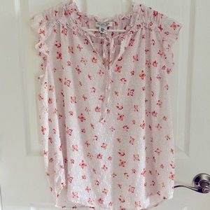 ⭐️Rachel Zoe Floral Ruffle Tie Neck Blouse M